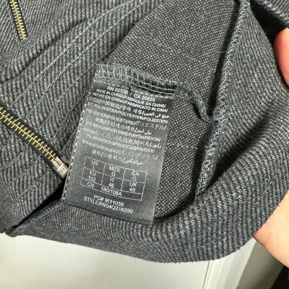 Guess Funnel Cowl Neck Shawl Collar Zip-Up Sweatshirt Sweater Jacket, Size Large